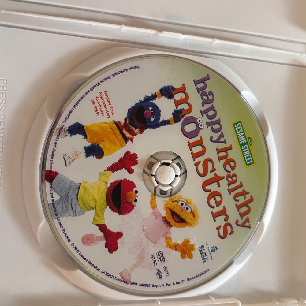 Vintage Sesame Street Happy Healthy Monsters DVD Elmo Grover Zoe Sony Wonder